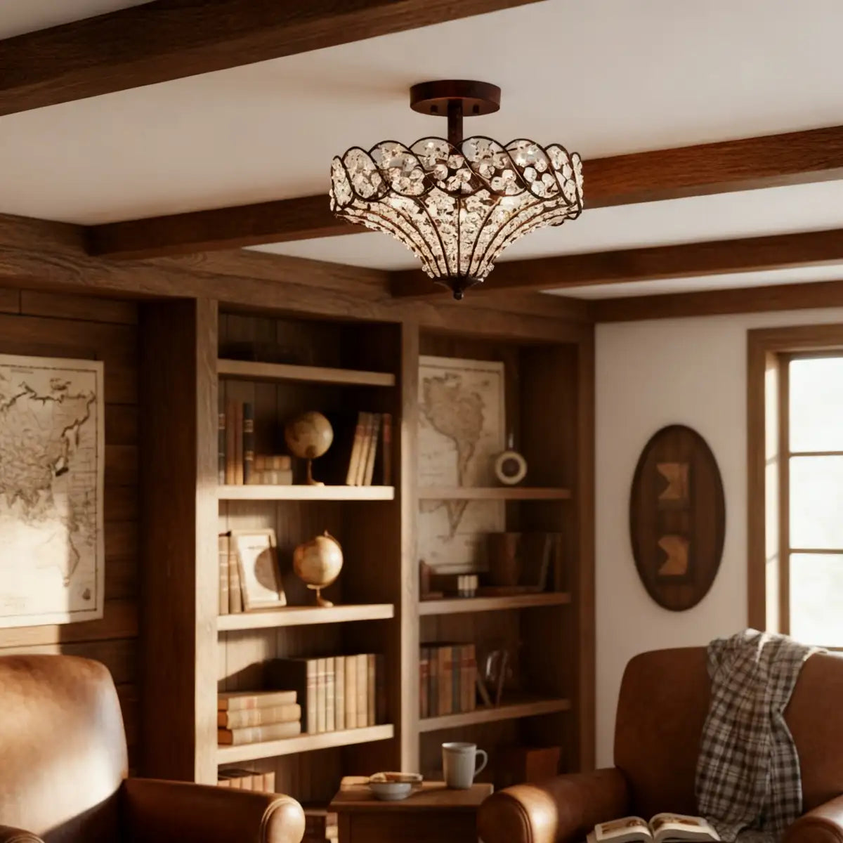 Caius Vintage Rustic 4-Light Crystal Bronze Ceiling Light9.webp__PID:f455f8a0-6194-416a-9216-41126160e681