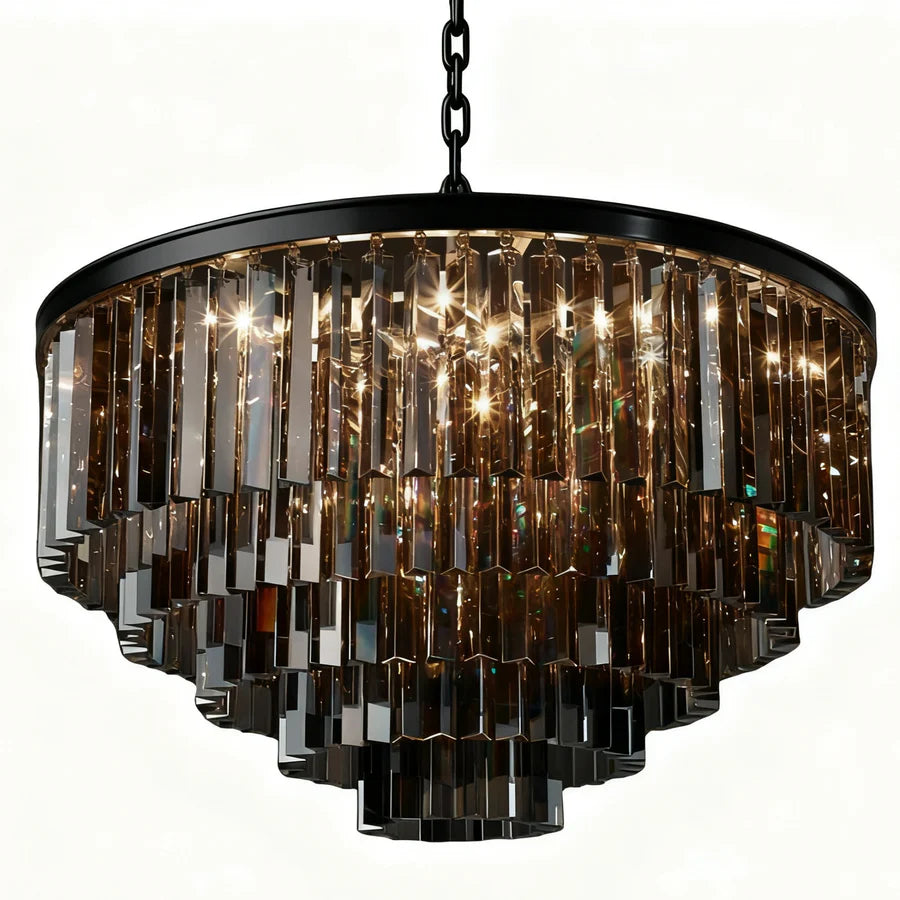 Kira Vintage Luxury Metal Crystal Drum Chandelier sku12.webp__PID:080e5969-5143-4955-bc95-f12450582af1