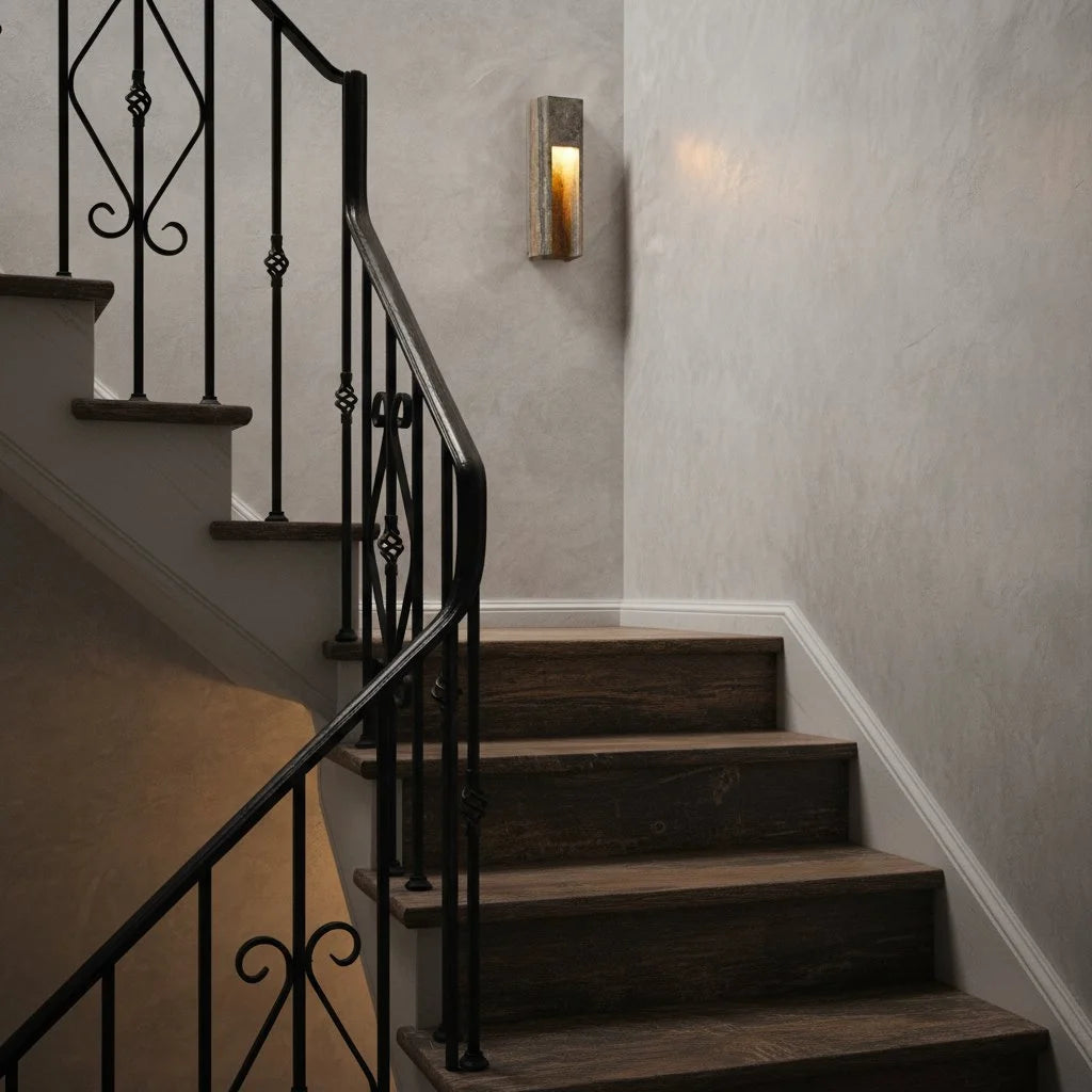 Zoey Minimalist Indoor-Outdoor Travertine Wall Sconce Dark Grey 6.webp__PID:0b26fa18-3e25-4e52-a565-08aabd4768f9