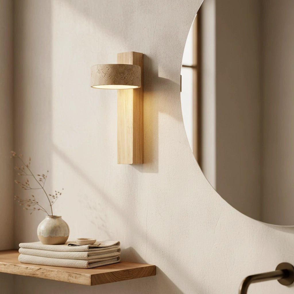 Shawna Wabi Sabi Natural Travertine LED Wall Sconce5.webp__PID:051a7efc-2167-41eb-93e0-d095196e8f83