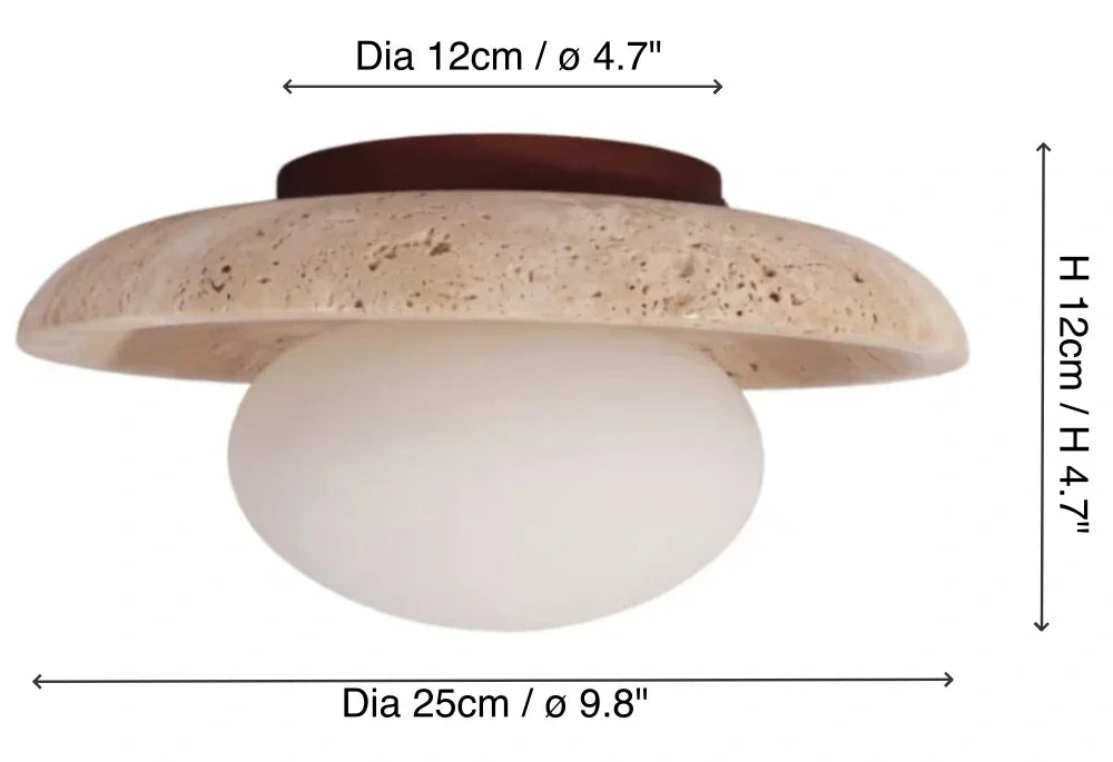 Alaey Modern Travertine Glass Round Dome Ceiling Light size.webp__PID:b3ae94b4-834d-46f1-bfb3-4e18037c6316