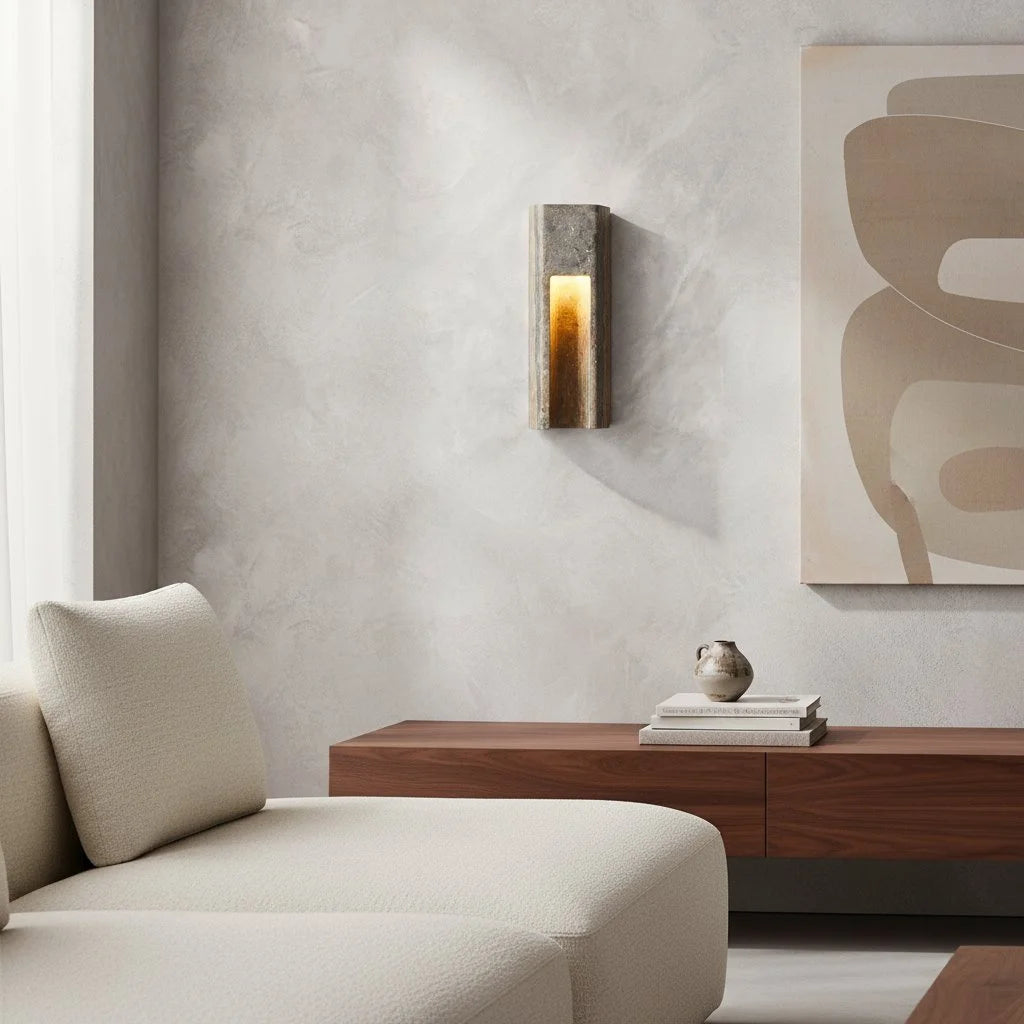 Zoey Minimalist Indoor-Outdoor Travertine Wall Sconce Dark Grey 8.webp__PID:fa183e25-4e52-4565-88aa-bd4768f984fe