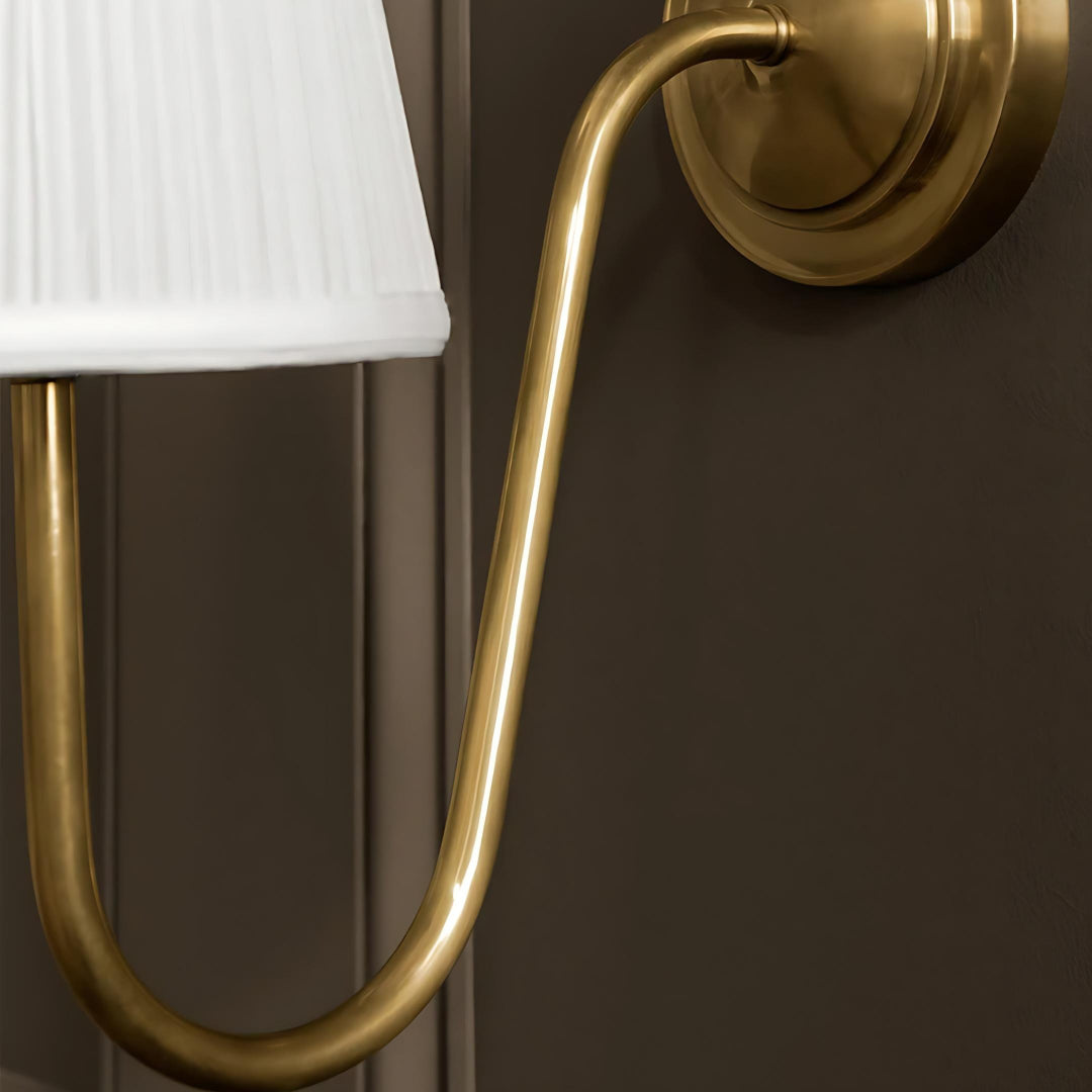 Augusta Vintage Brass Pleated Linen Wall Sconce detail3.webp__PID:a3f71b69-cadb-433d-b0f1-3cec6e5e10b6