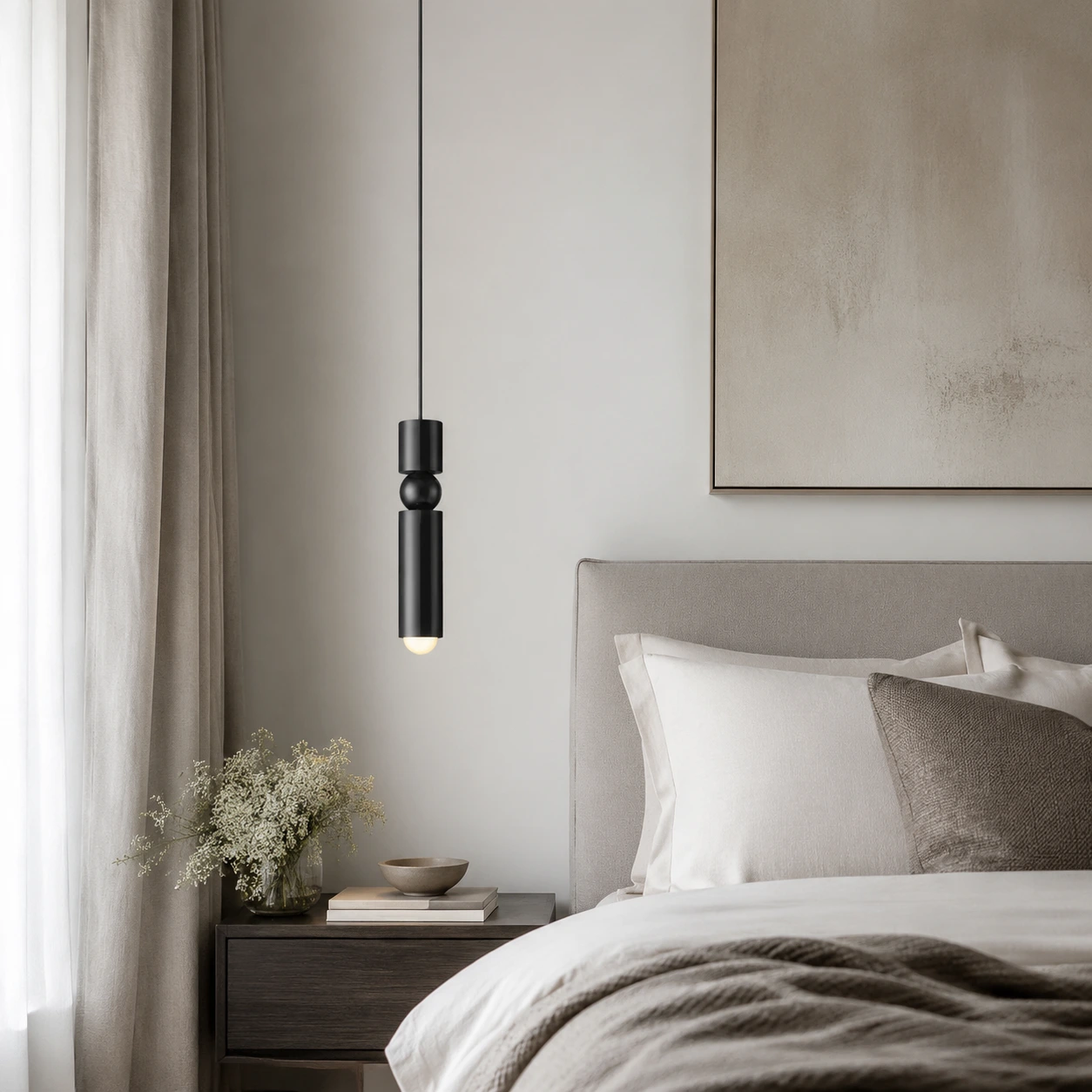 Suspension Fulcrum à côté d'un lit moderne