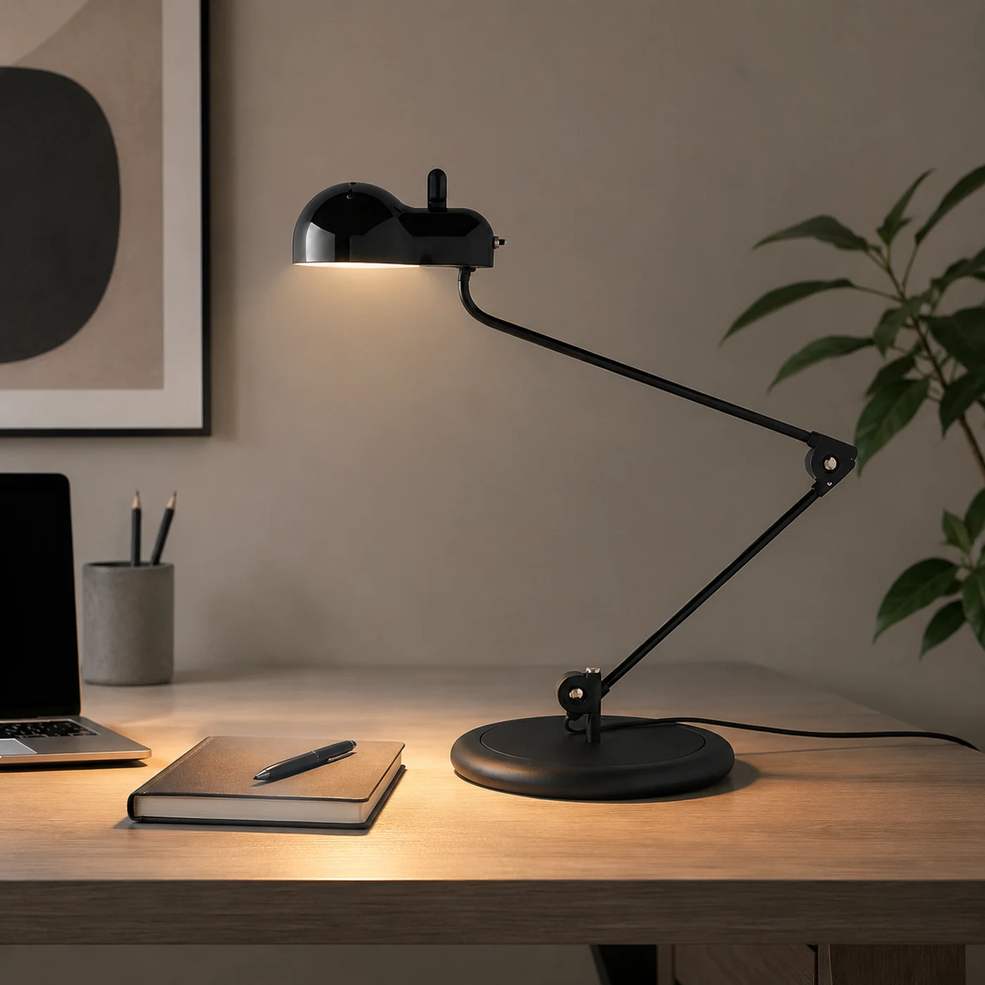 Lampe de table Topo sur un bureau moderne