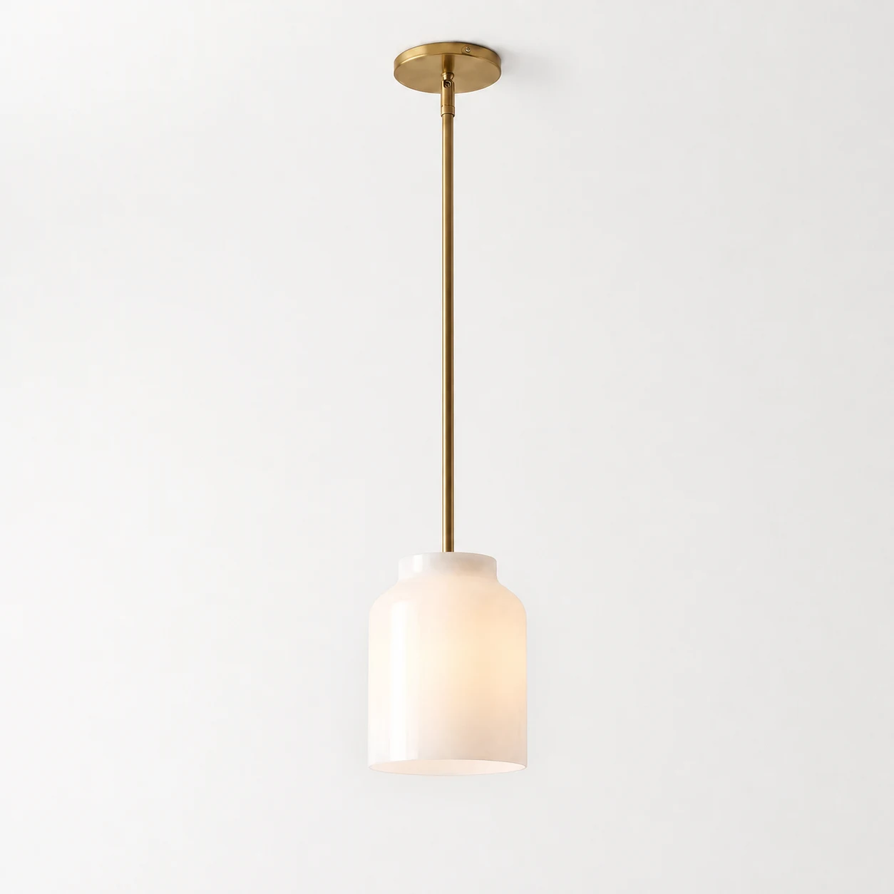 sku 7.5"-Milk Glass-Antique Brass-1208380