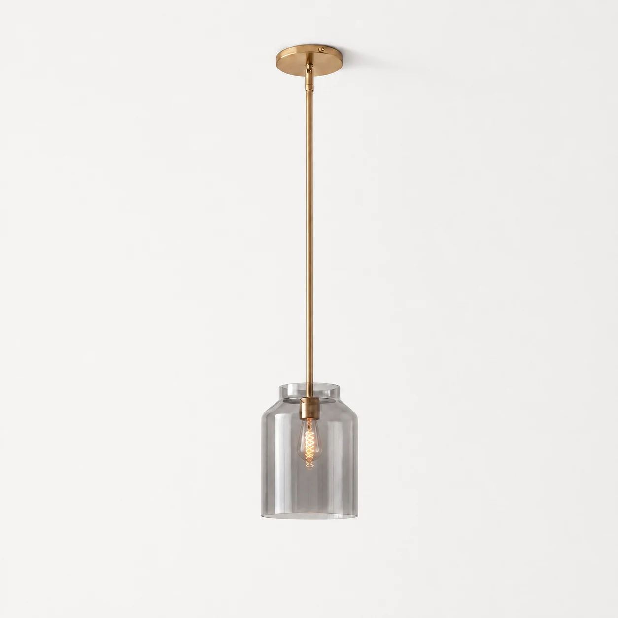 sku 7.5"-Smoke Glass-Antique Brass-1208376