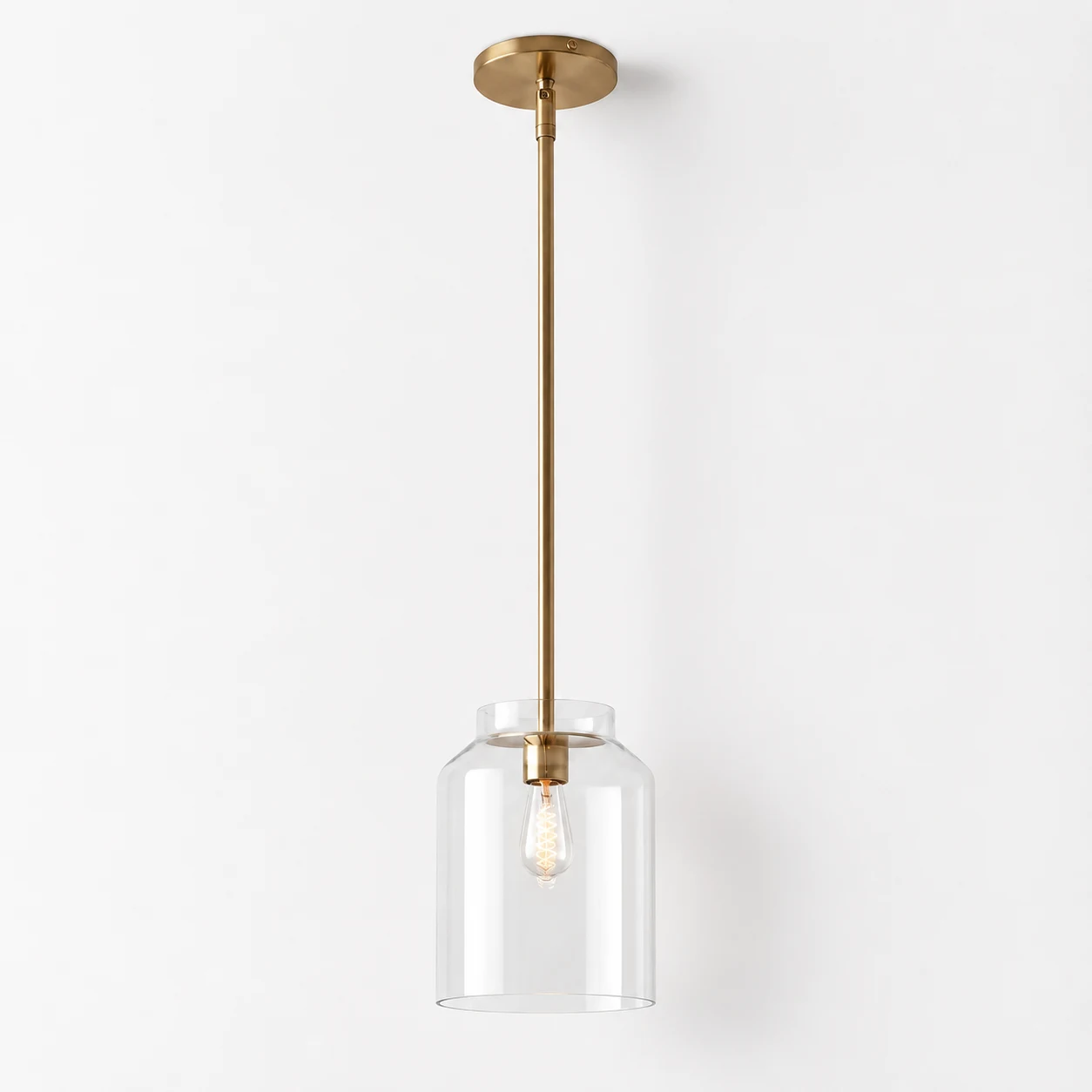 sku 7.5"-Clear Glass-Antique Brass-1208378