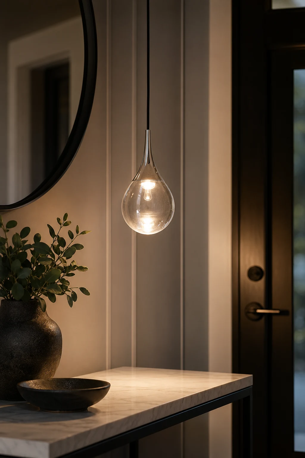 Lampadario a sospensione Paopao in un ingresso moderno