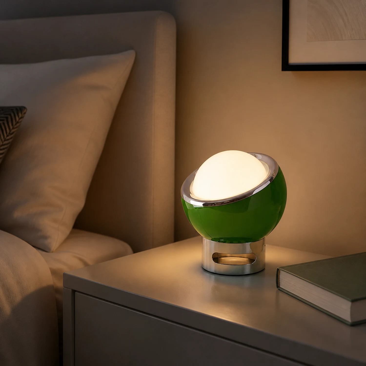 Lampada da tavolo Valeria in vetro colorato, verde, per comodino
