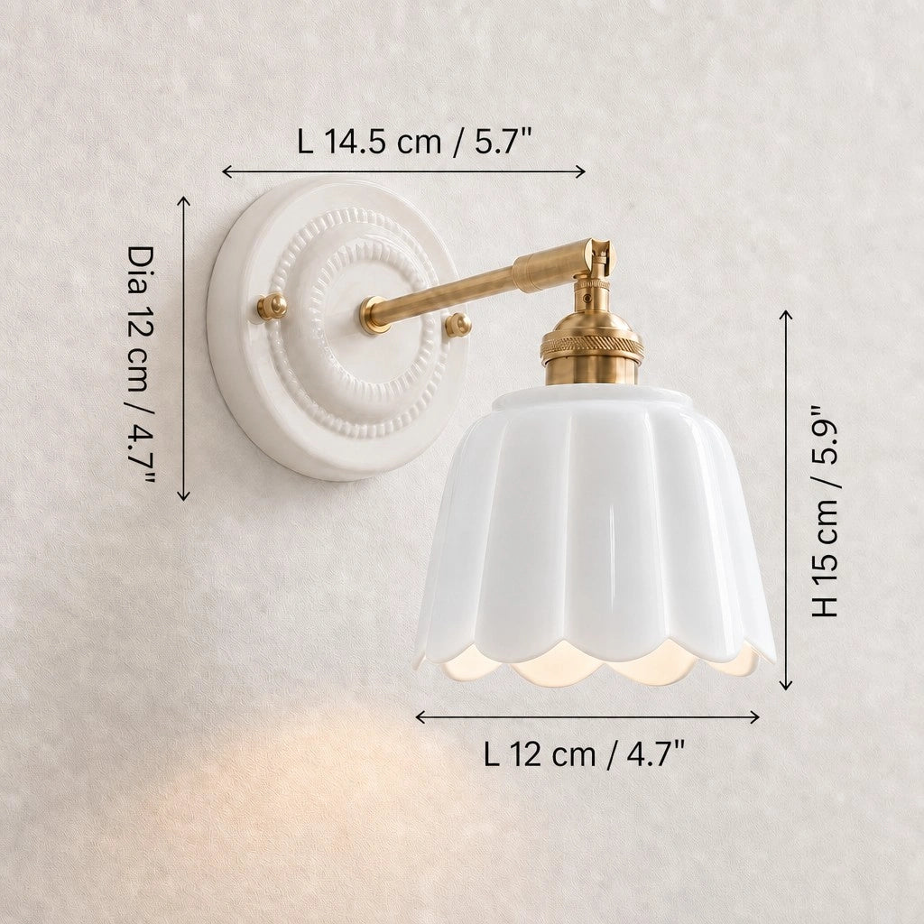 Dimensiones de la lámpara de pared Petal