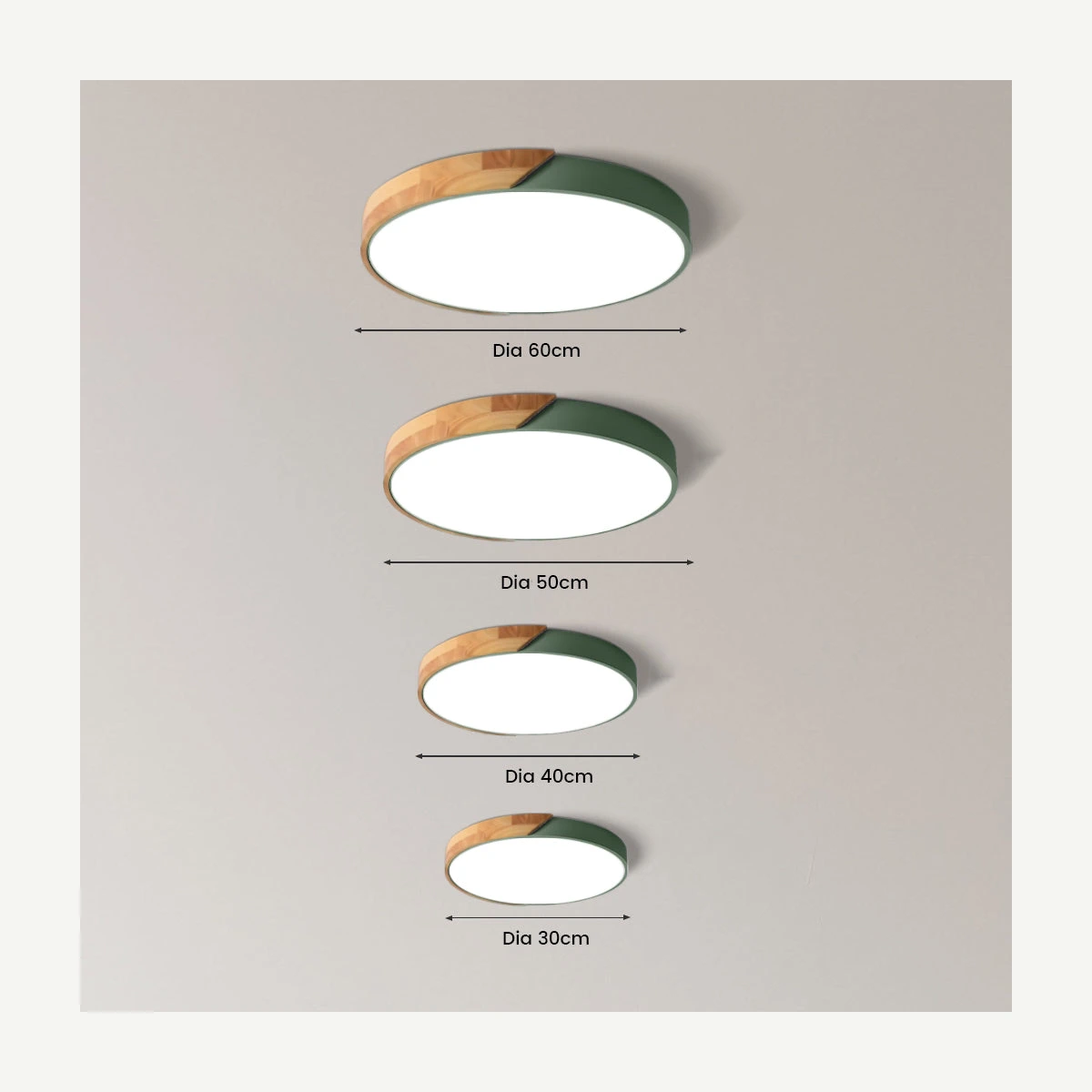 Apollo ceiling lamp diameter options 30 40 50 and 60 centimetres