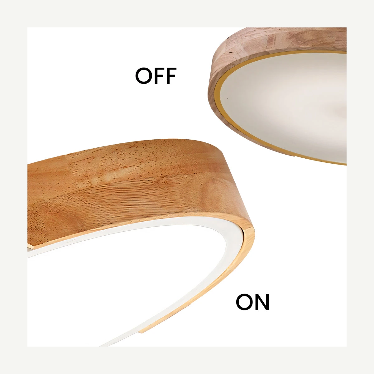 Real Apollo ceiling lamp wood and diffuser detail