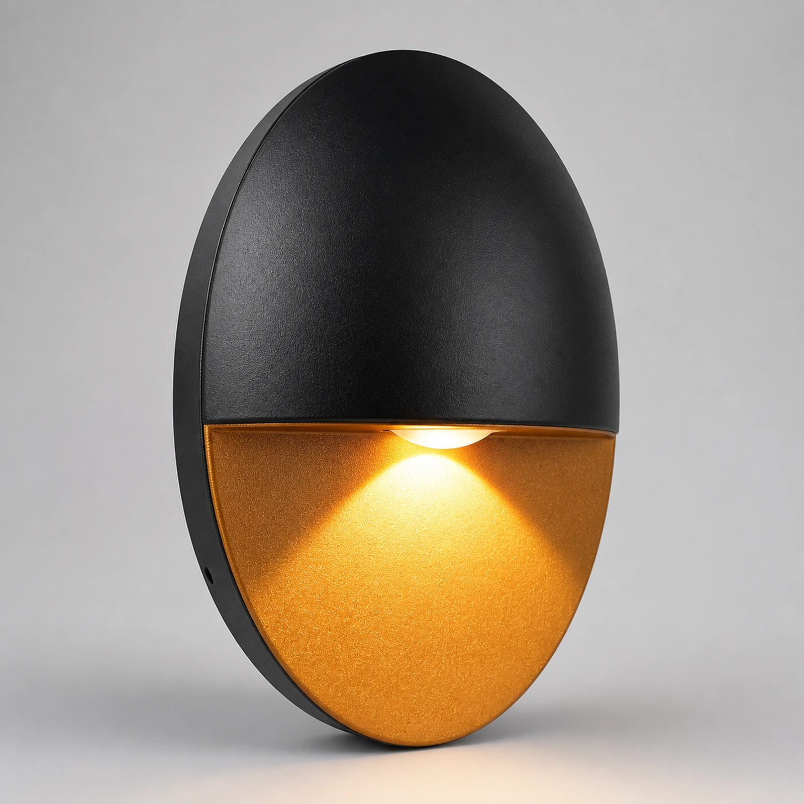 Owalna lampa ścienna LED YJ76 w kolorze czarno-złotym