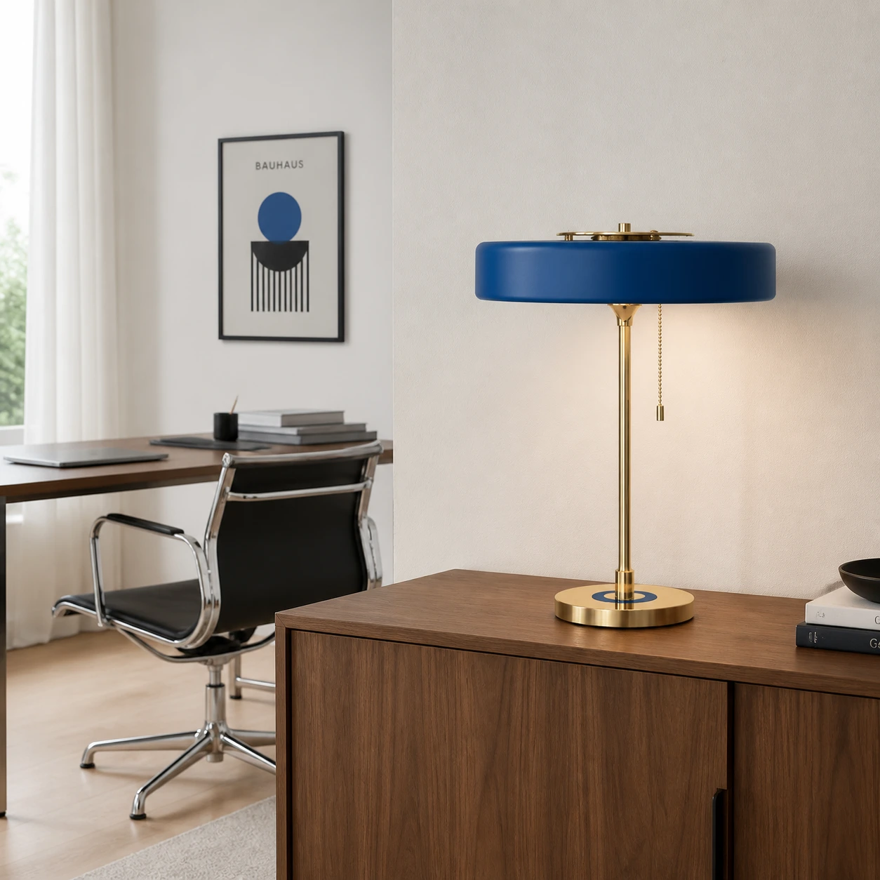 Blue home office