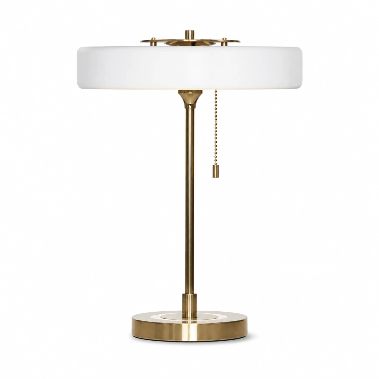 White Revolve table lamp on a white studio background