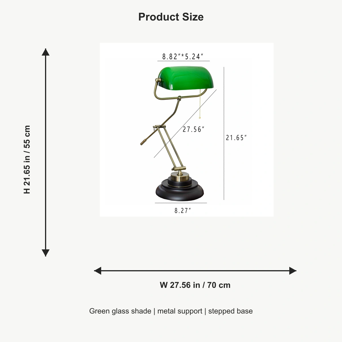 Table lamp dimensions and product details