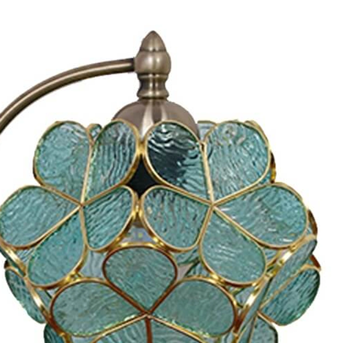 Antique-brass finial and shade connection
