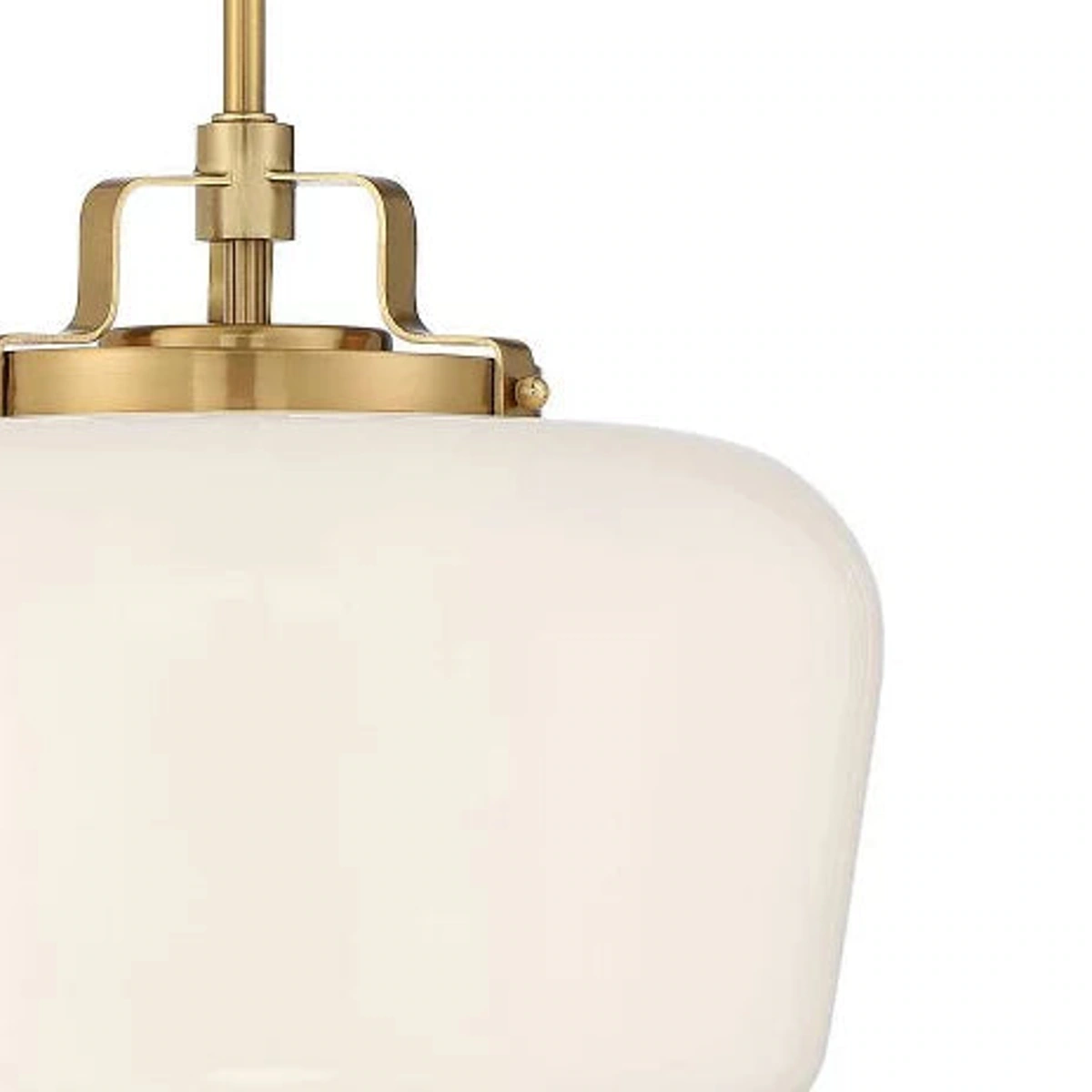 Close view of the softly rounded glass profile