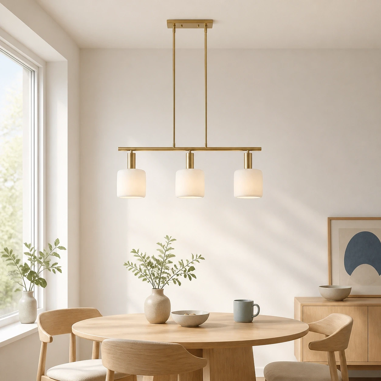 Porzellanleuchter in einem eleganten Esszimmer