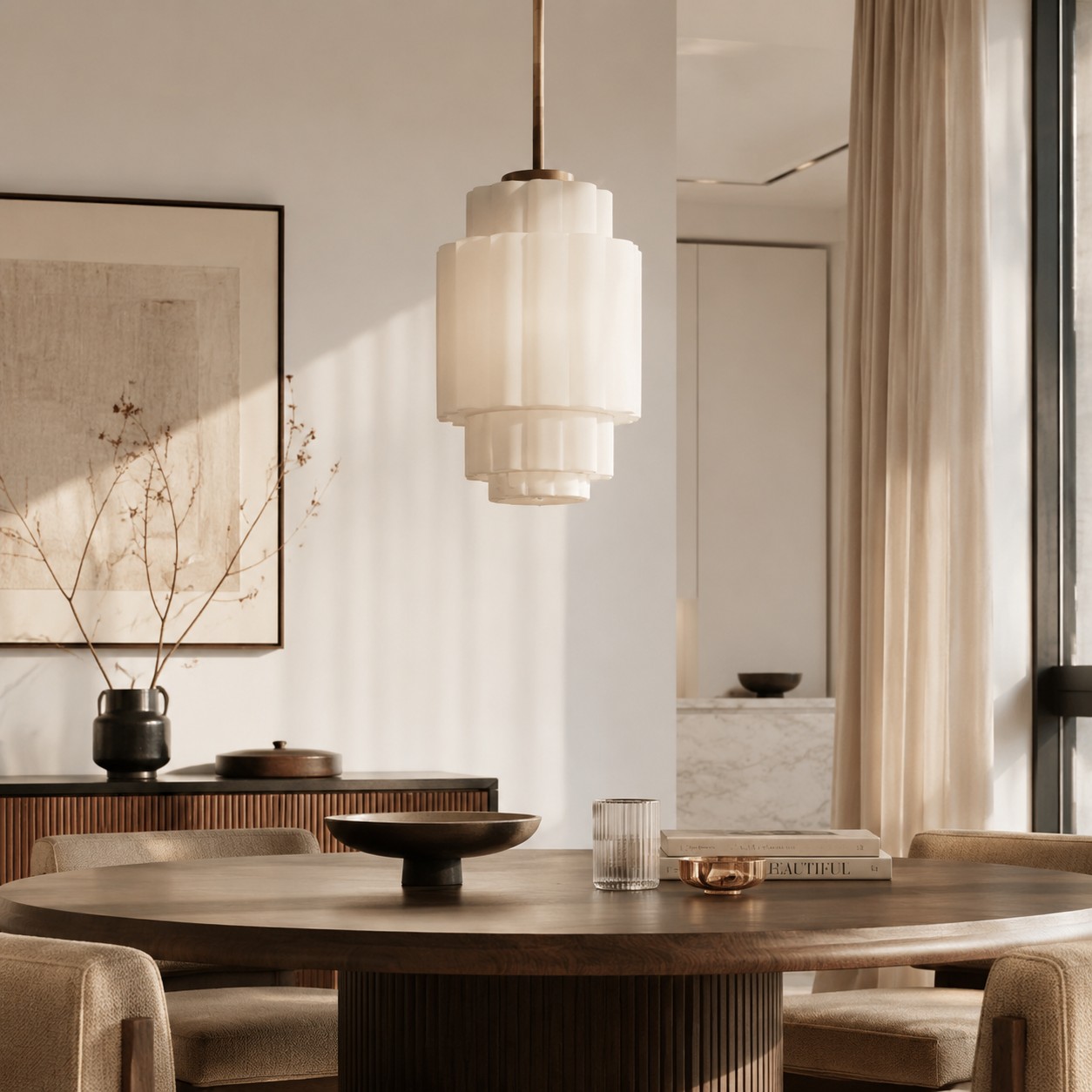 Antique Brass Tiered Opal White Glass Pendant Light (2).jpg__PID:1014af28-18f7-45b4-8057-0ff6e08d0344