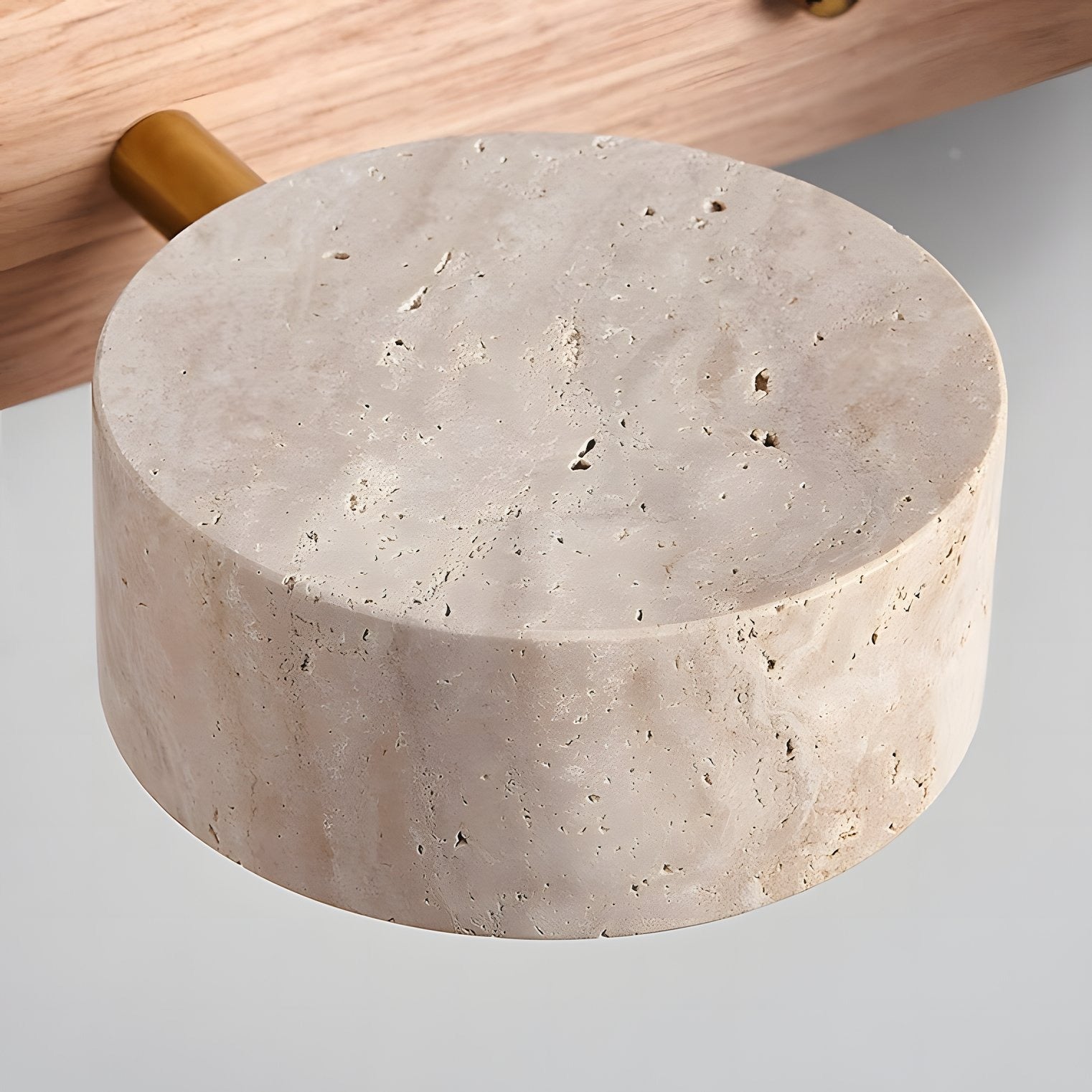 Original close-up of the travertine lamp head