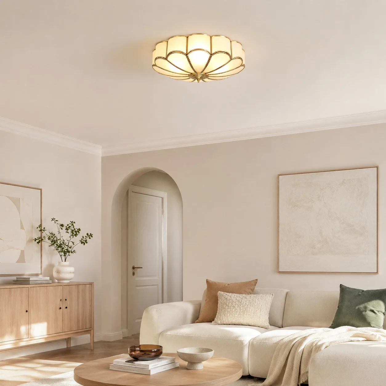 Cleo ceiling light in a Nordic modern living room