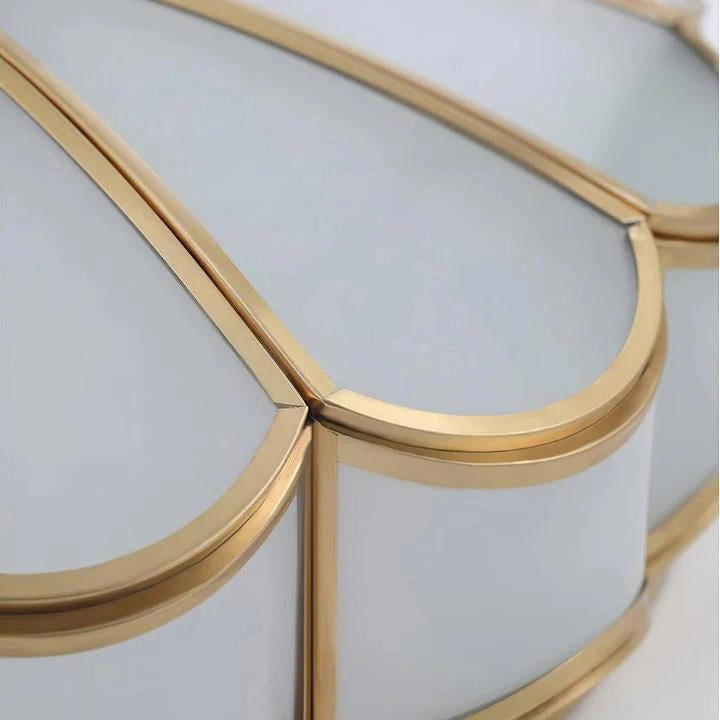 Opal glass petal and metal edge detail