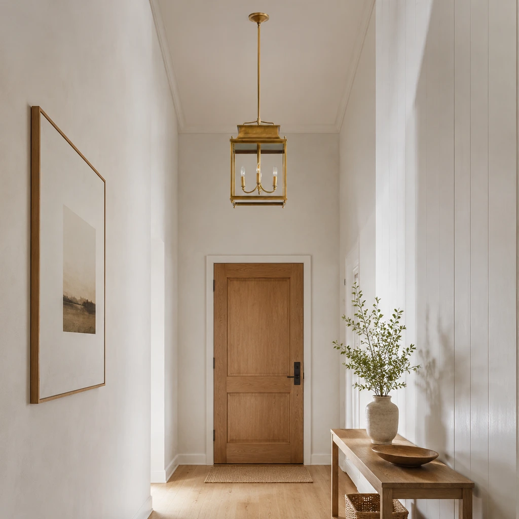 Makhai Industrial Outdoor Lantern Glass Pendant Light - 03 tall hallway