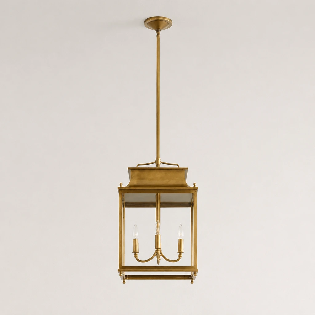 Makhai Industrial Outdoor Lantern Glass Pendant Light - sku vintage brass off