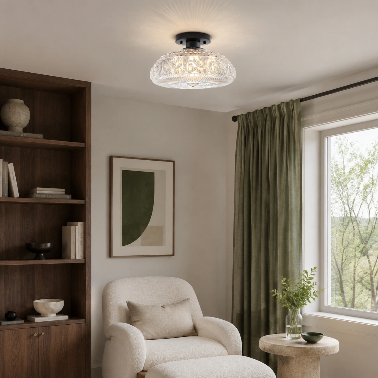 Jules ceiling light in a modern reading corner