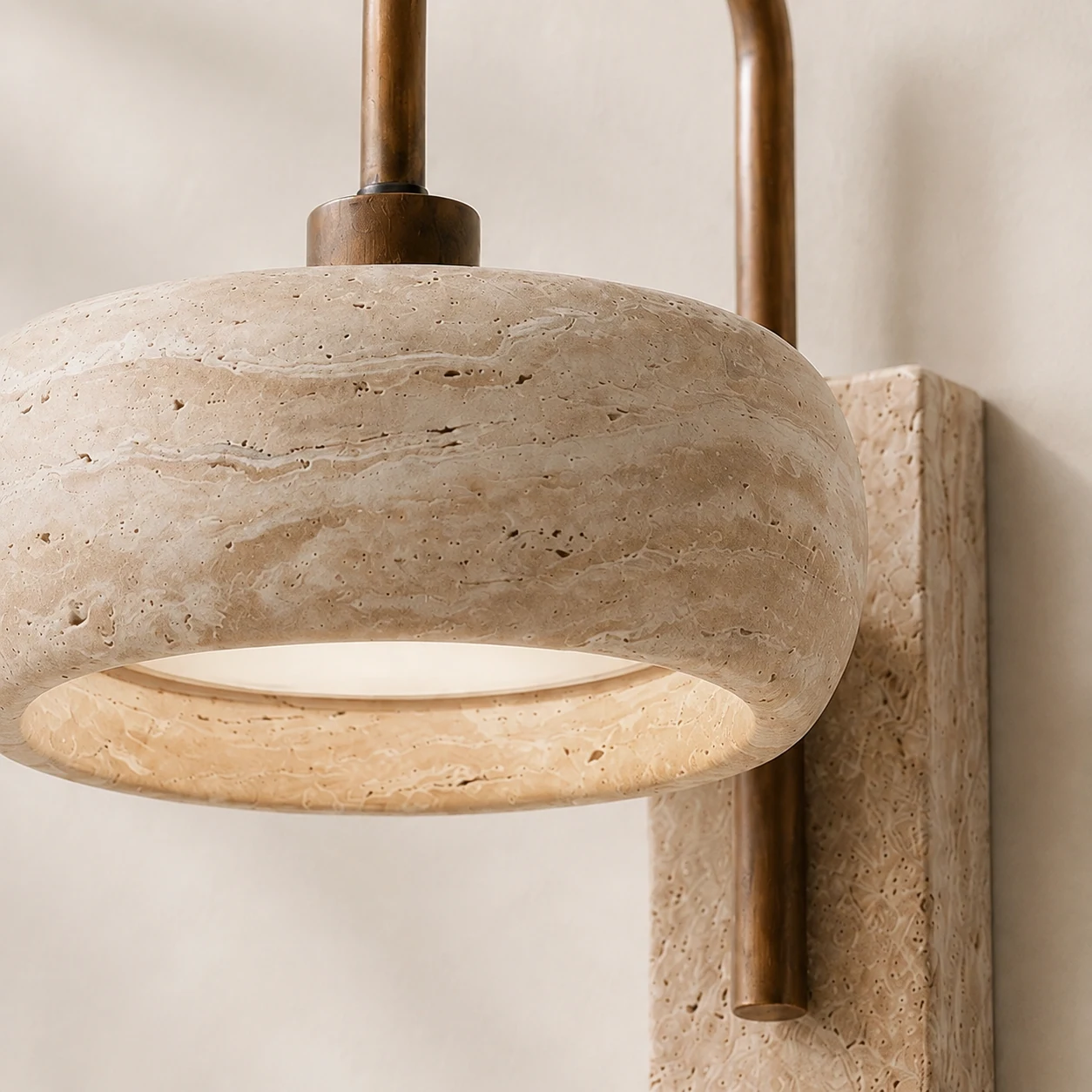 Natural travertine pores and veining