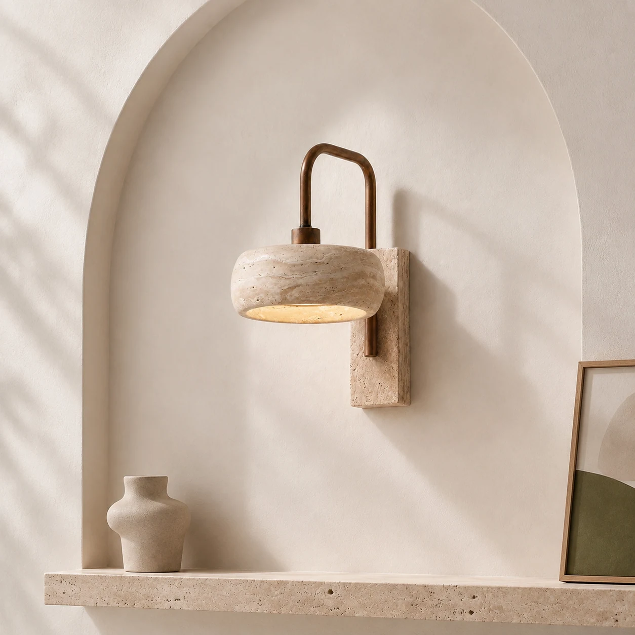 Ianis wall sconce in a quiet Bauhaus alcove