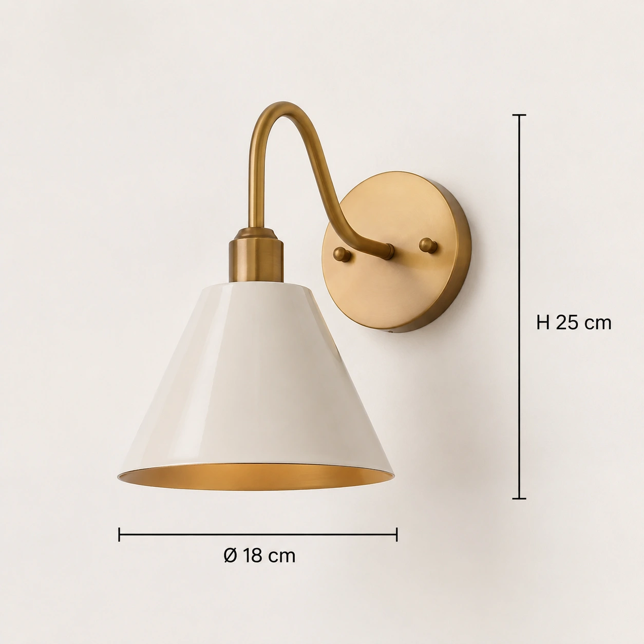 Penia wall sconce dimensions: diameter 18 cm and height 25 cm