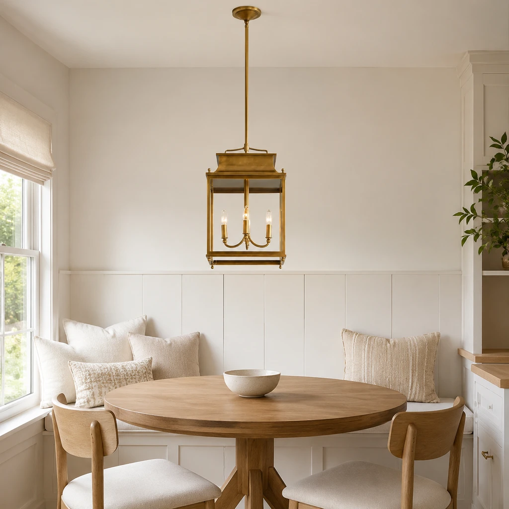 Makhai Industrial Outdoor Lantern Glass Pendant Light - 06 dining banquette