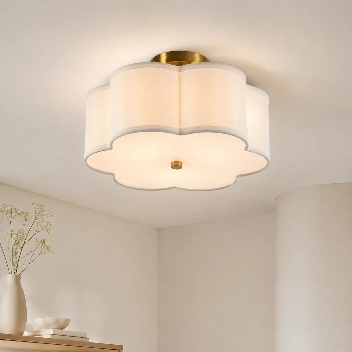 George Modern Fabric Petal Ceiling Light - hero
