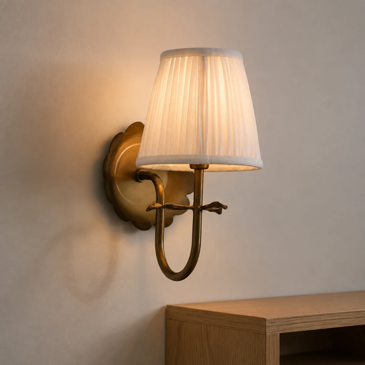 Sandra Vintage Pleated Cotton Shade Wall Sconce on.webp__PID:17113808-bf1d-493c-8187-4b9c750a2c32
