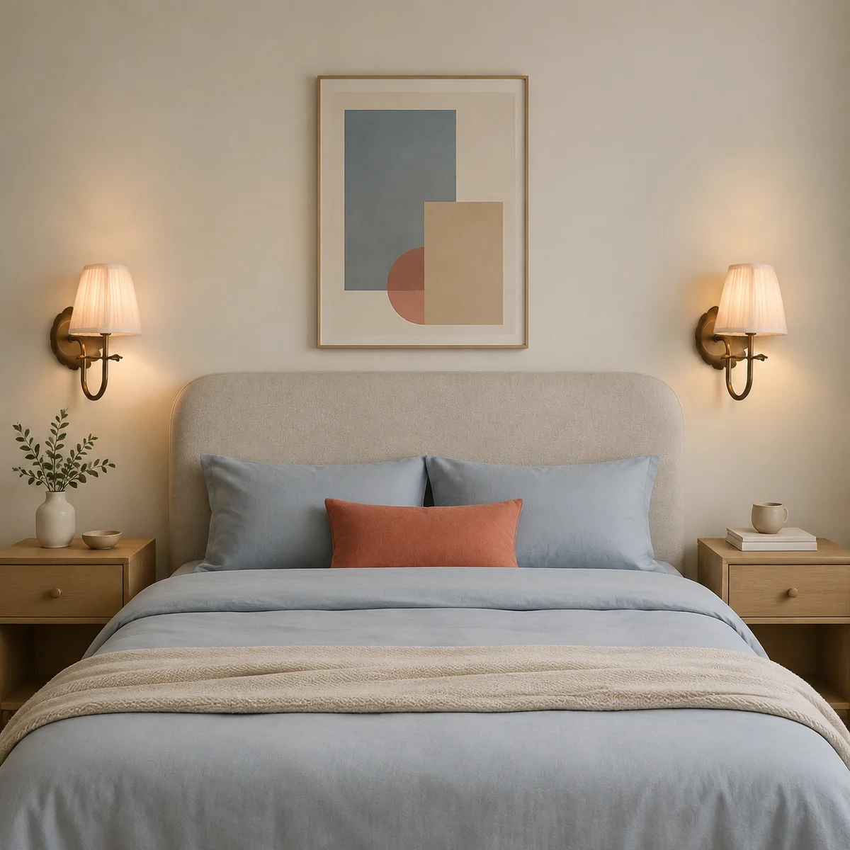 Sandra Vintage Pleated Cotton Shade Wall Sconce - bedroom