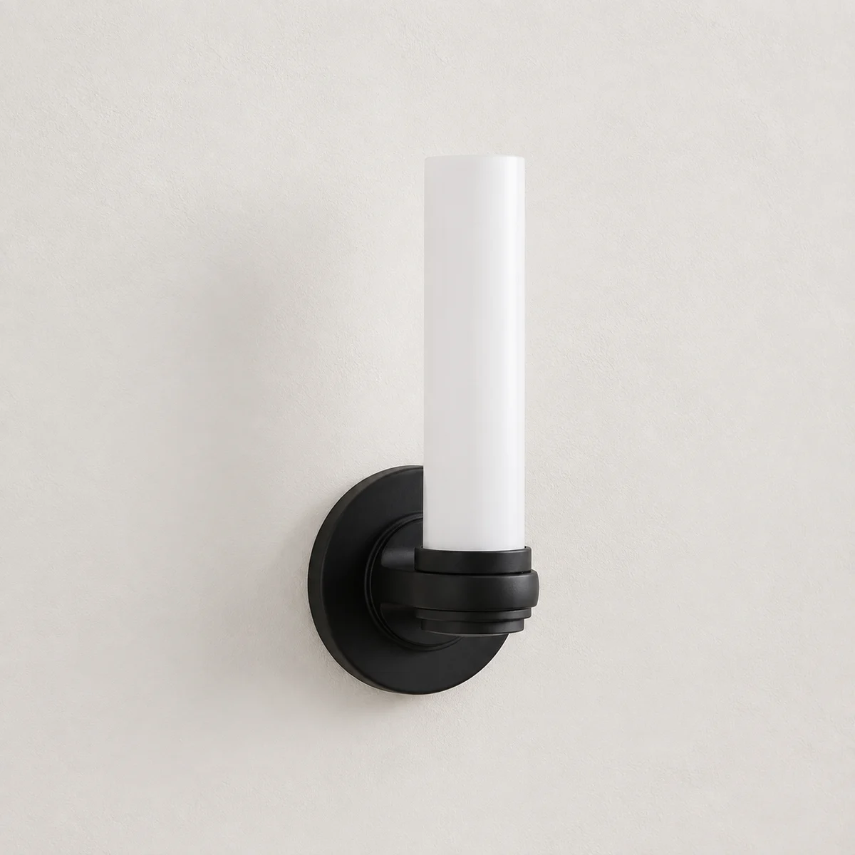 Liora Modern Milk Glass Tube Wall Sconce - sku black