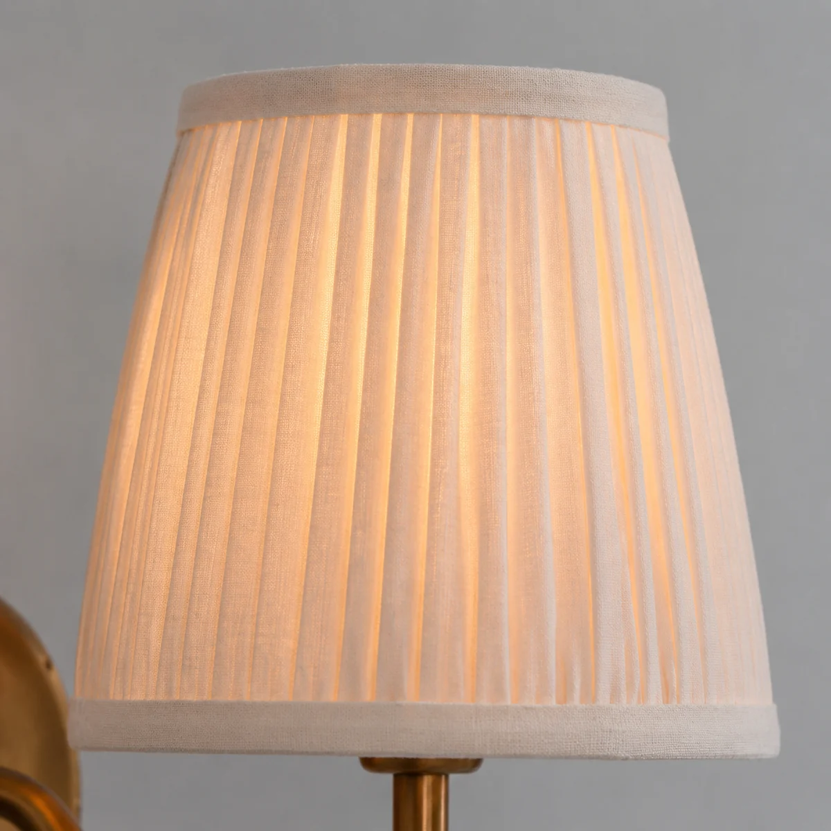 Sandra Vintage Pleated Cotton Shade Wall Sconce - detail shade