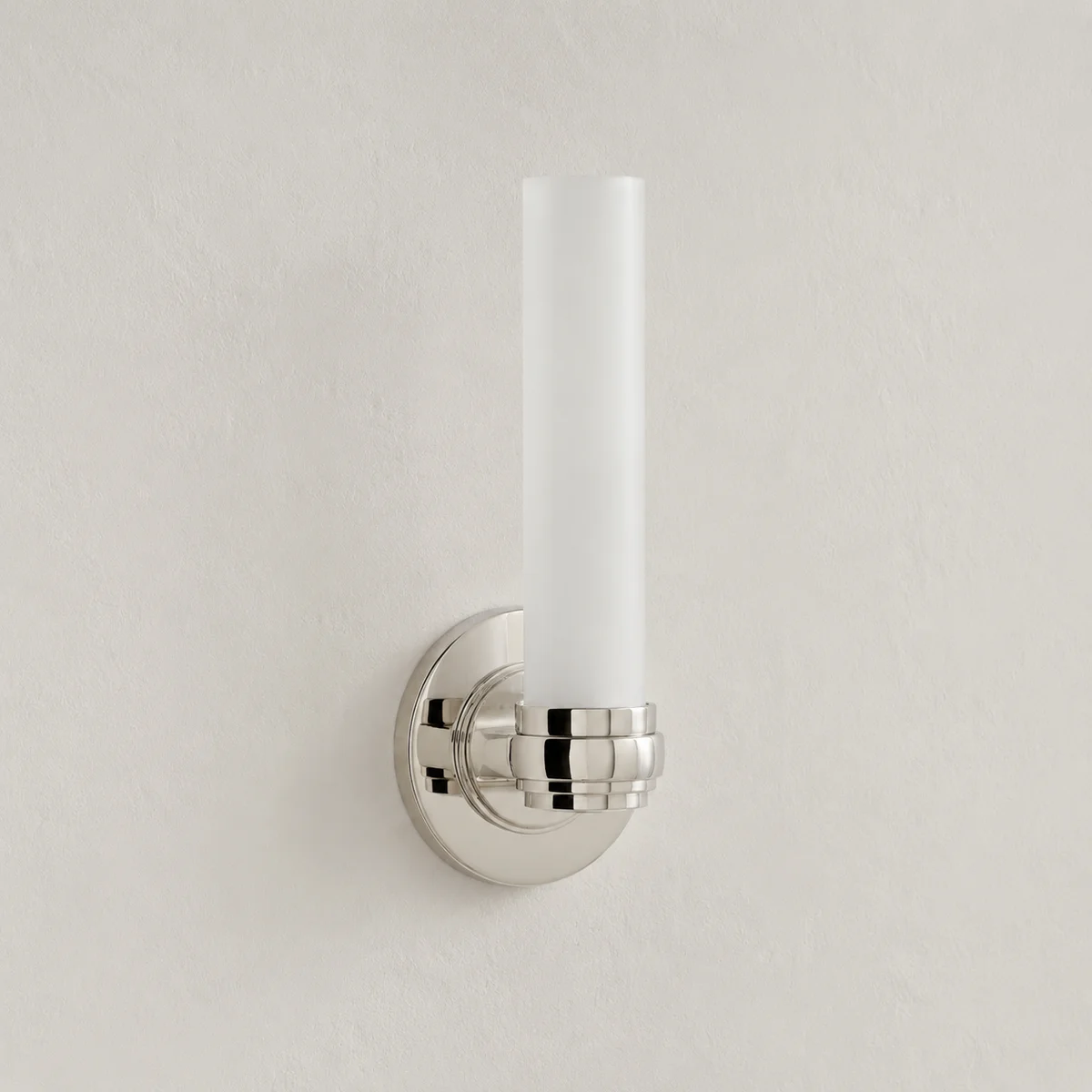Liora Modern Milk Glass Tube Wall Sconce - sku nickel