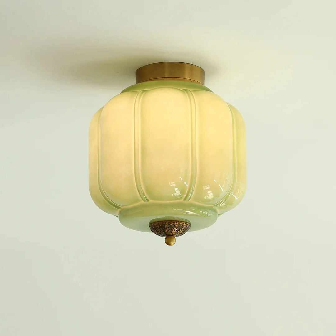 Green Karen ceiling light switched on