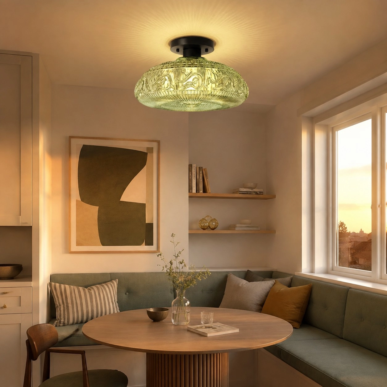 Clear glass Jules ceiling light in dining room