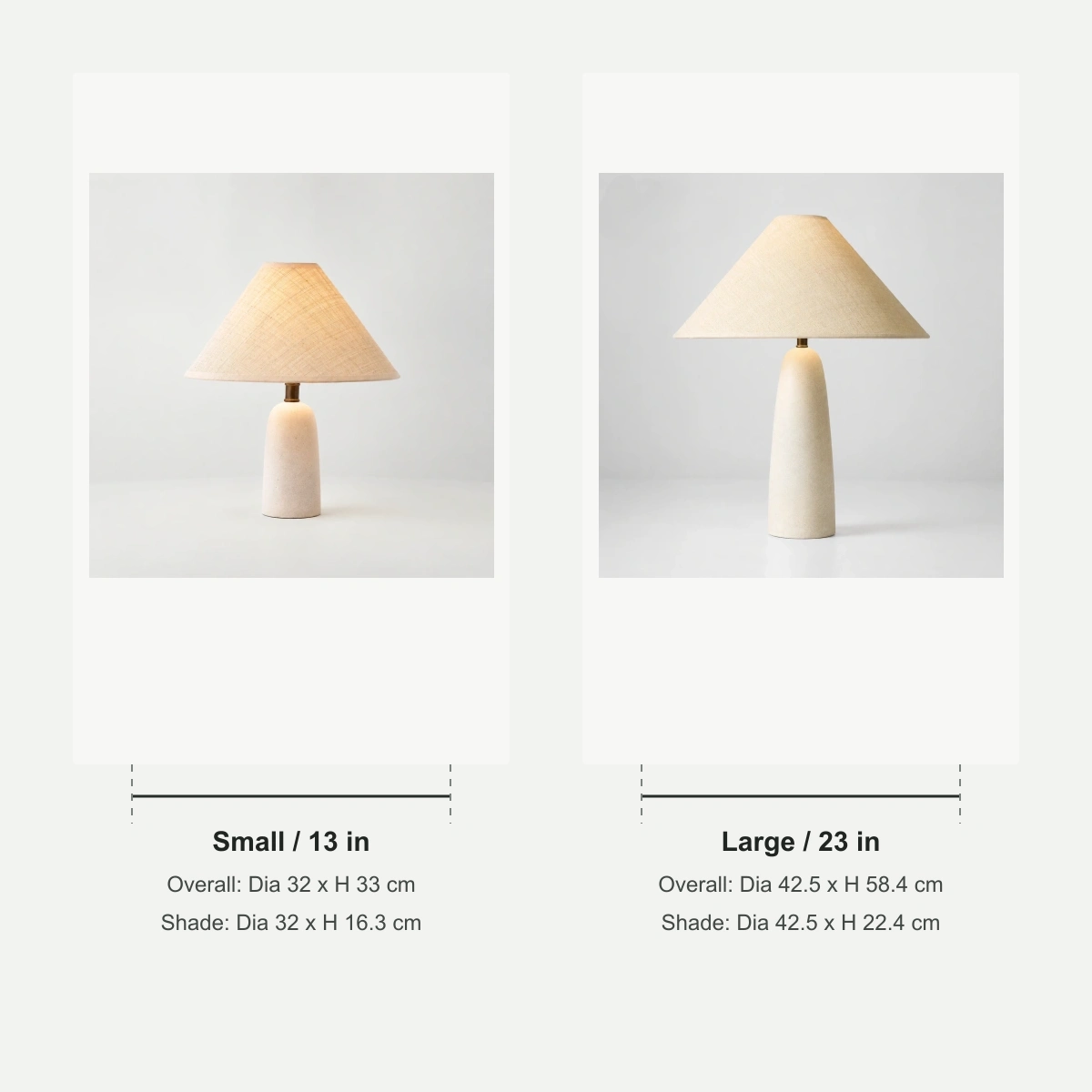 Pierre table lamp dimensions in centimetres