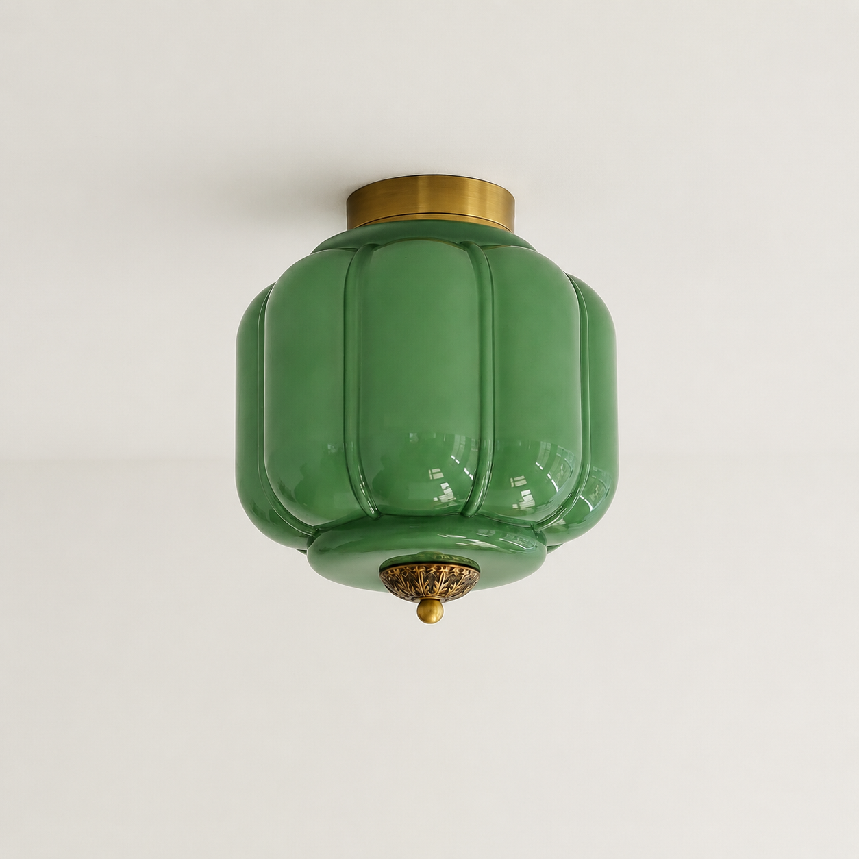 Green Karen ceiling light switched off