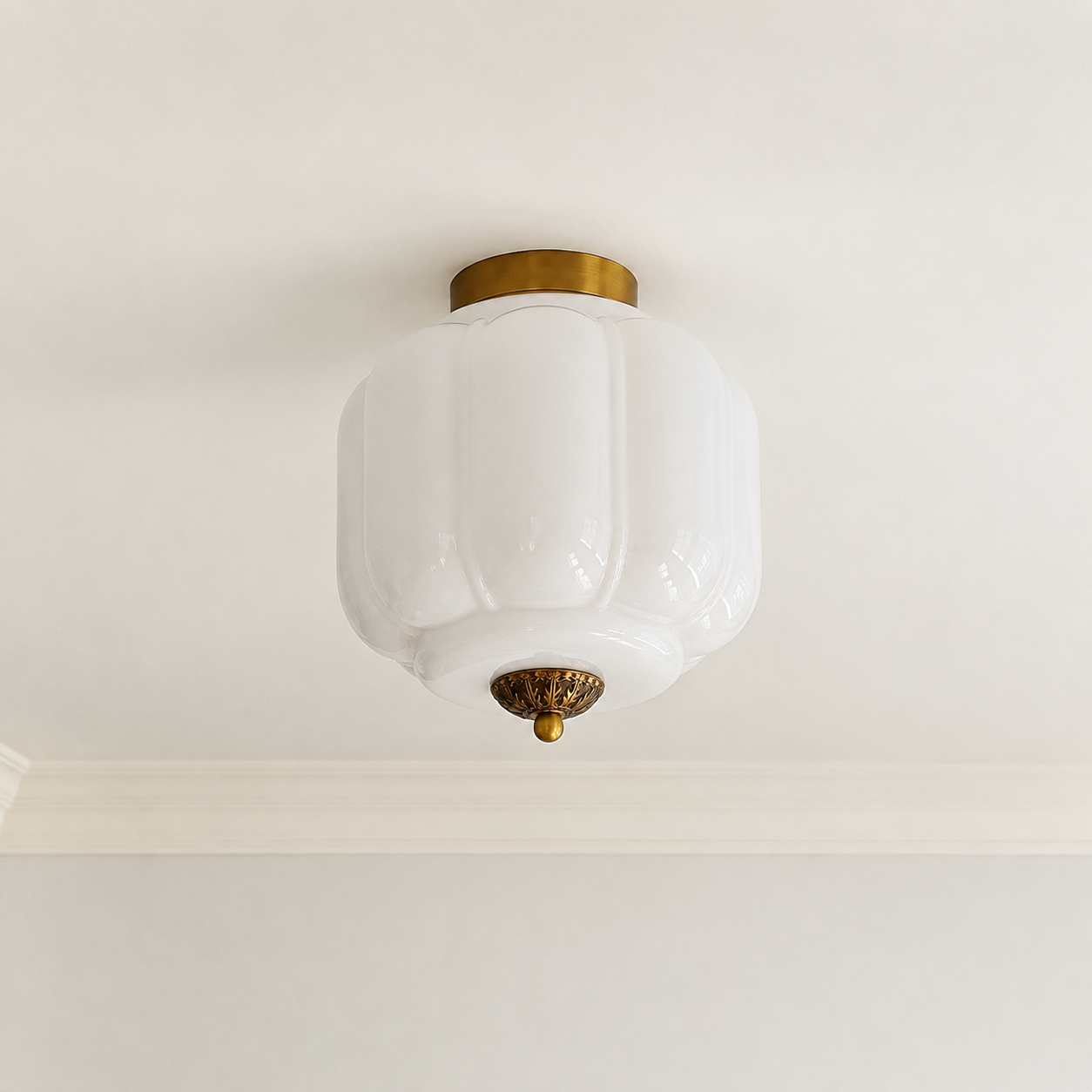 White Karen ceiling light switched off