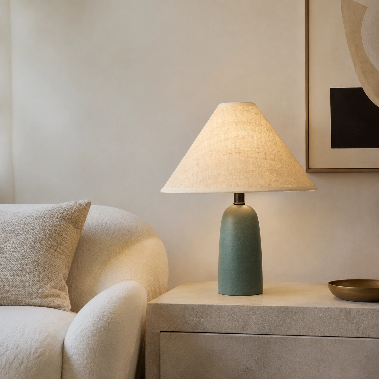 Light-luxury living room side scene