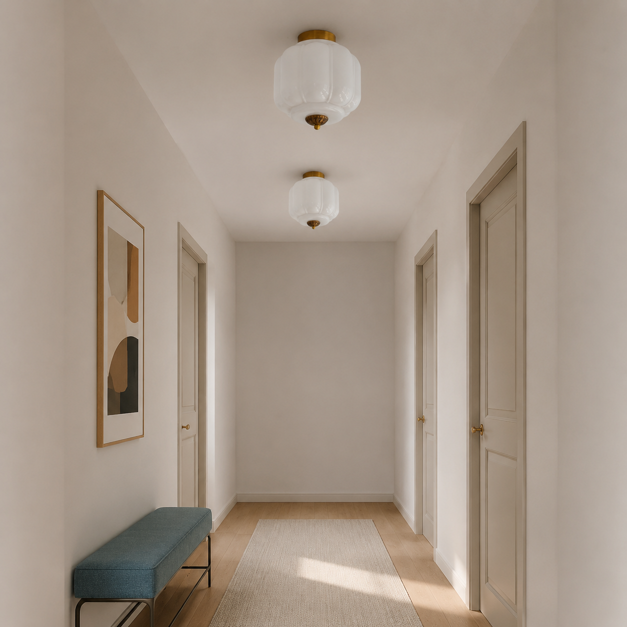 scene corridor two white