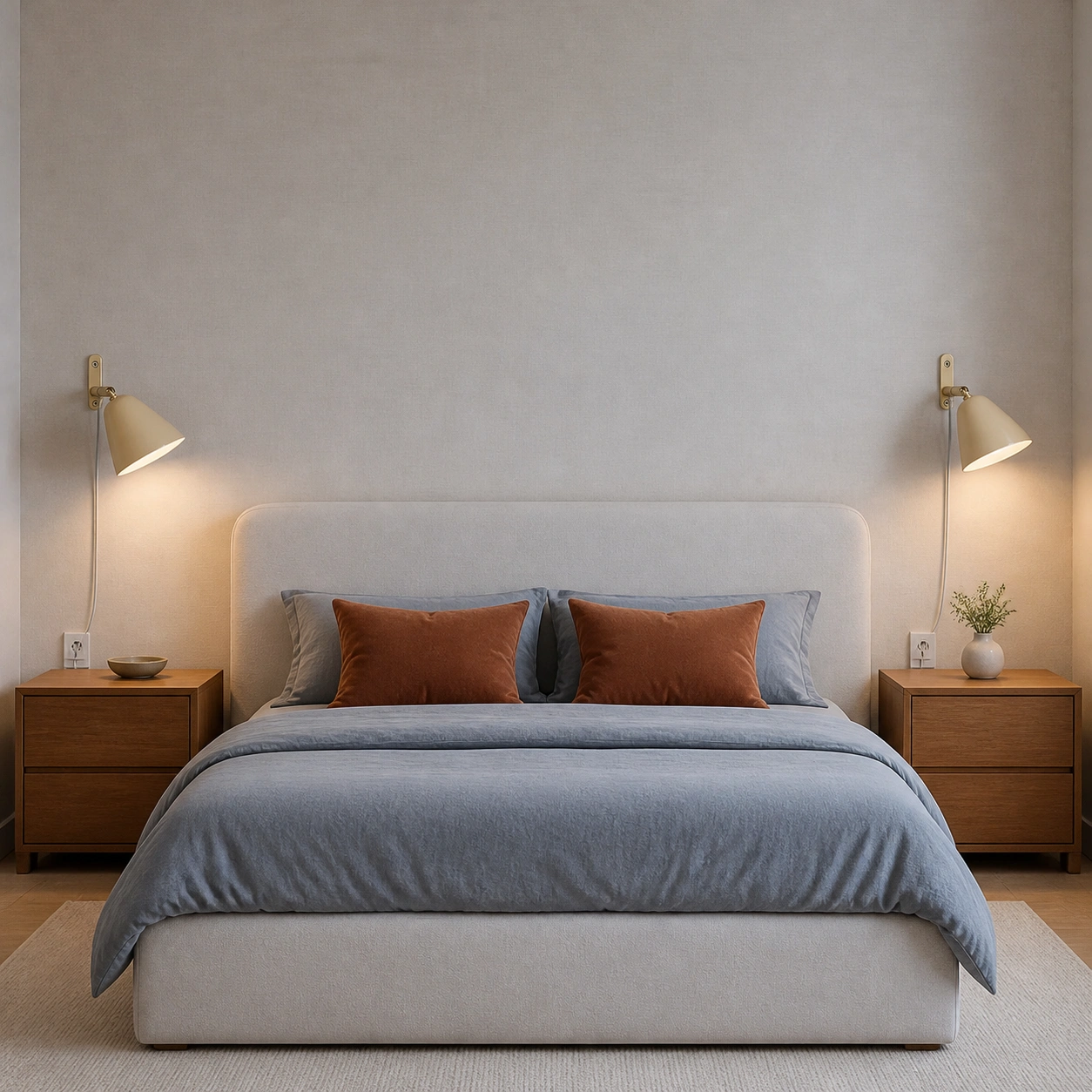 bedroom vanilla pair real cords switched on