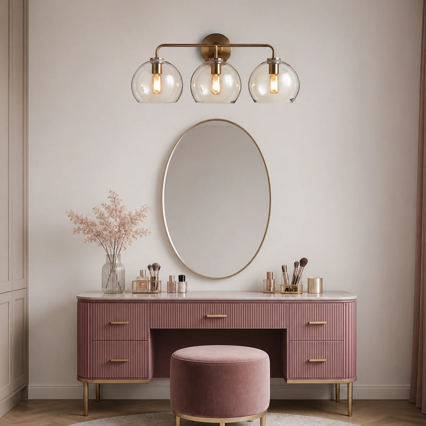 Orson Modern Glass Metal Ball Wall Sconce - scene 4
